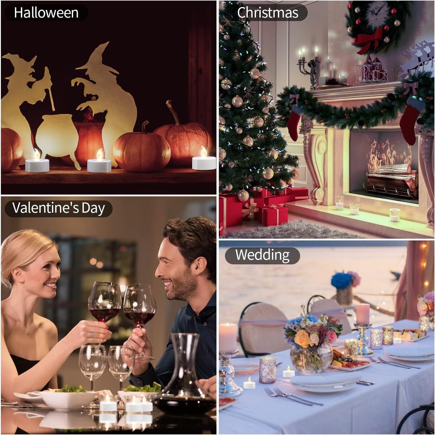 Realistic Flickering LED Tea Lights – 12 Pack of Safe Battery Operated Candles