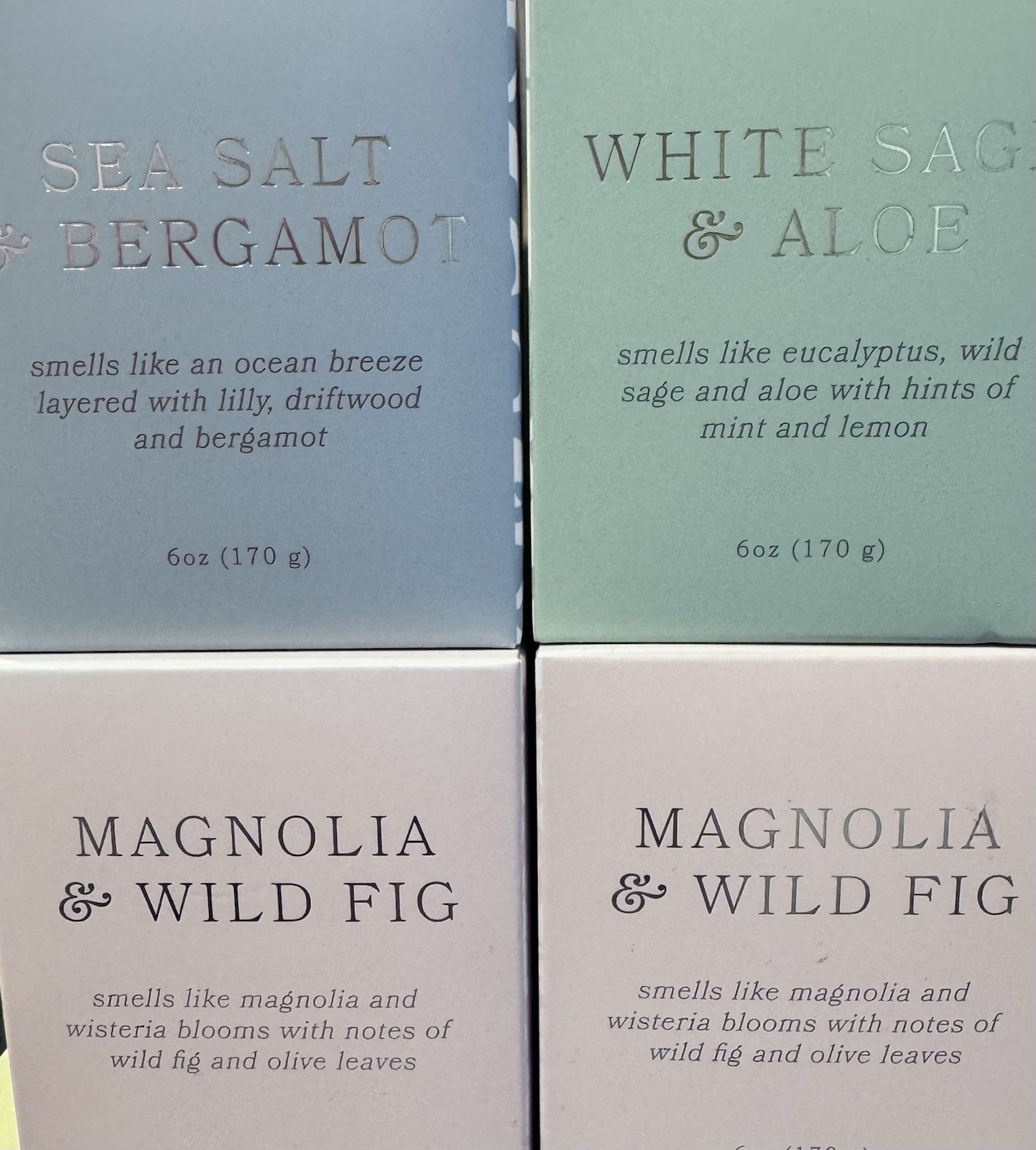 Overjoyed Boutique Candle Lot 6 SeaSalt Bergamot Magnolia Sage Aloe 4-6oz 2-20oz