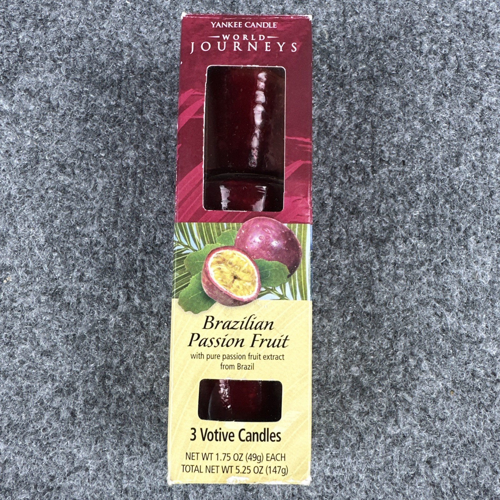 Yankee Candle World Journey Brazilian Passion Fruit 3 Pack Votive Candle RETIRED