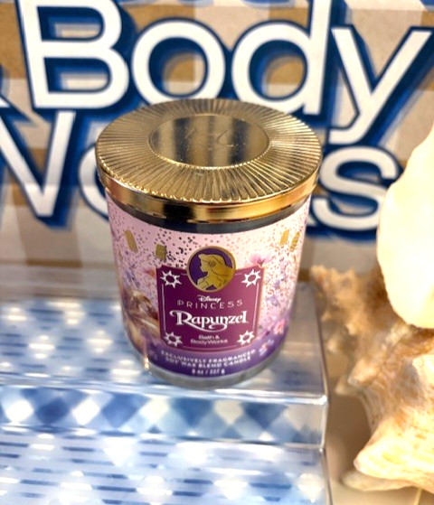 NEW! Bath & Body Works DISNEY PRINCESS RAPUNZEL Single Wick Candle w/Disney Lid