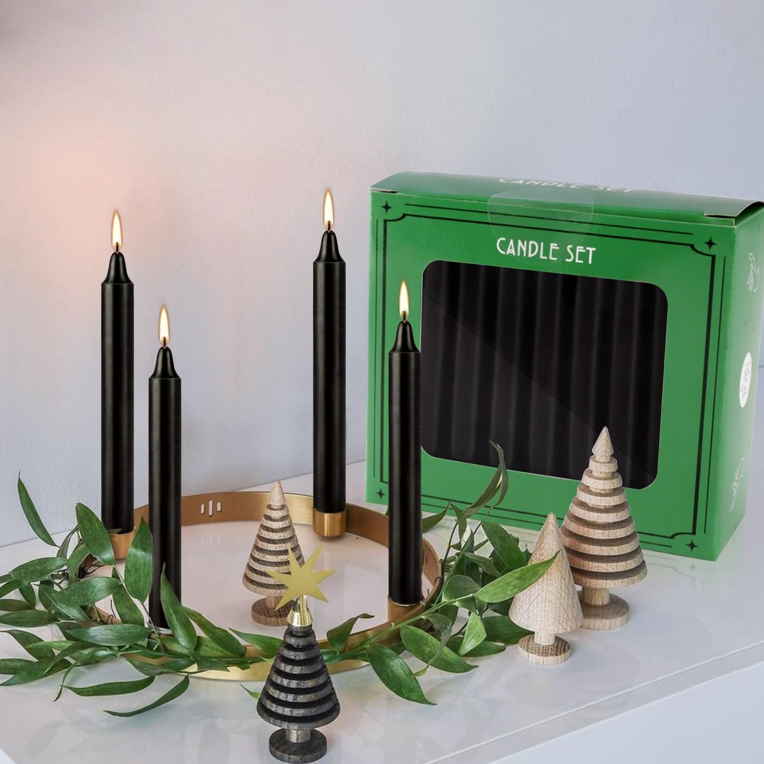 Set of 40 Black Candles Ã¢â‚¬â€œ Spell Chime Candles for Halloween Rituals Pr…