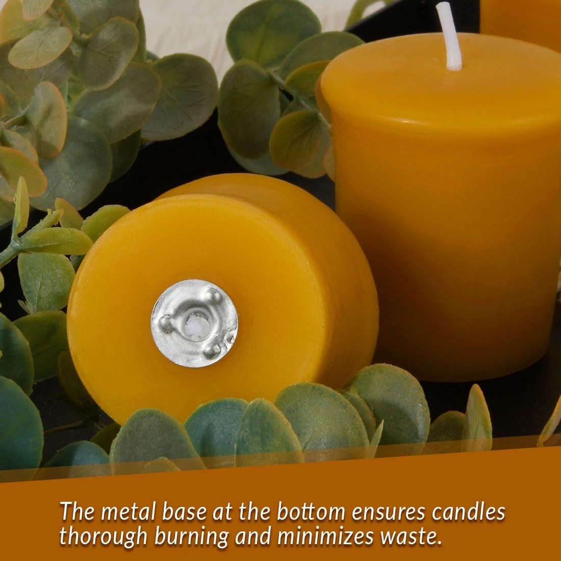AGLARY 6PCS Pure Beeswax Votive Candles in Glass Cup, Raw with