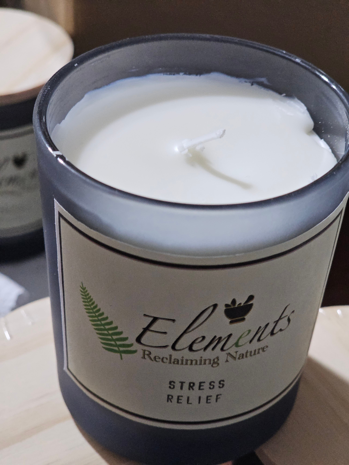 STRESS RELIEF CANDLE BY ELEMENTS: NATURAL, RELAXATION, SOOTHING, aromatherapy