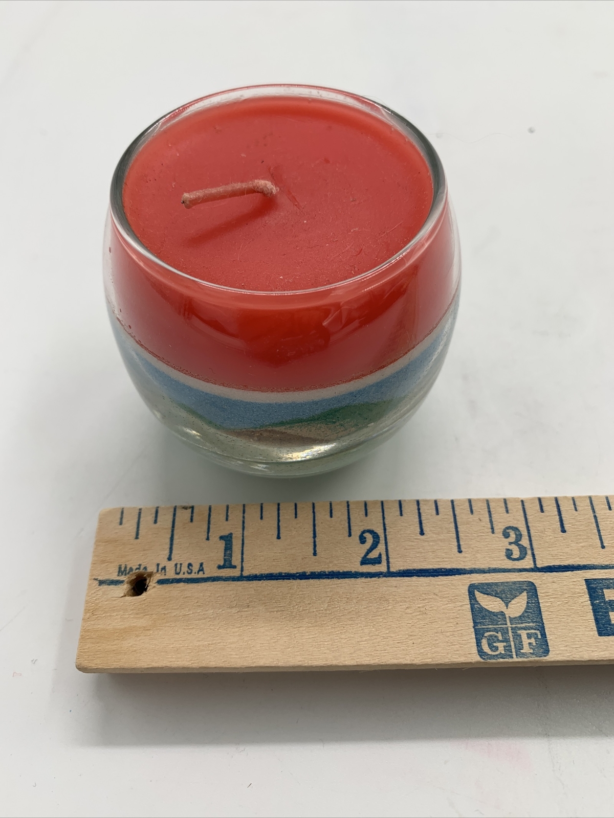 Handcrafted Sand Art Candle by Rainbow Way Ltd New Mexico Made in the USA 2.25”