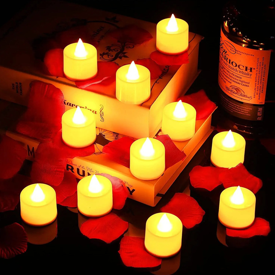 12PCS Flameless LED Tealight Candles Battery Wedding Party Decor