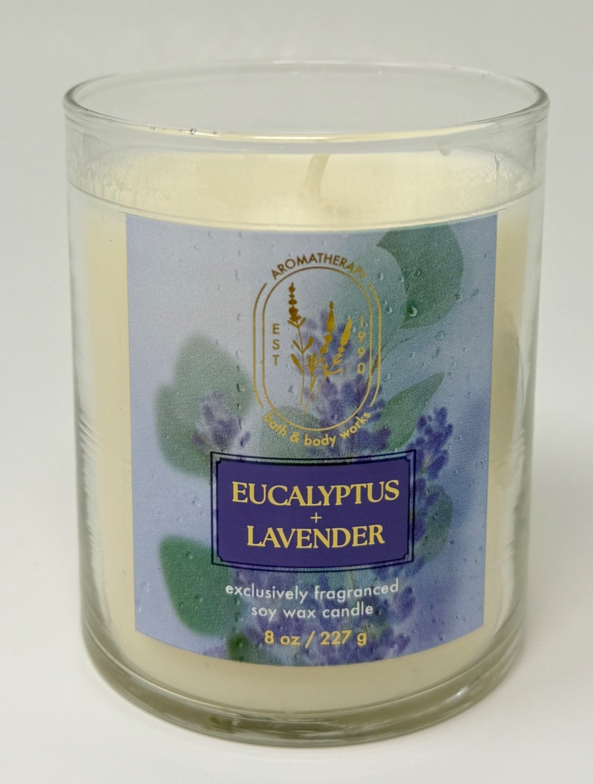 2 BATH & BODY WORKS EUCALYPTUS LAVENDER SCENTED CANDLE SINGLE WICK 8OZ SOY WAX