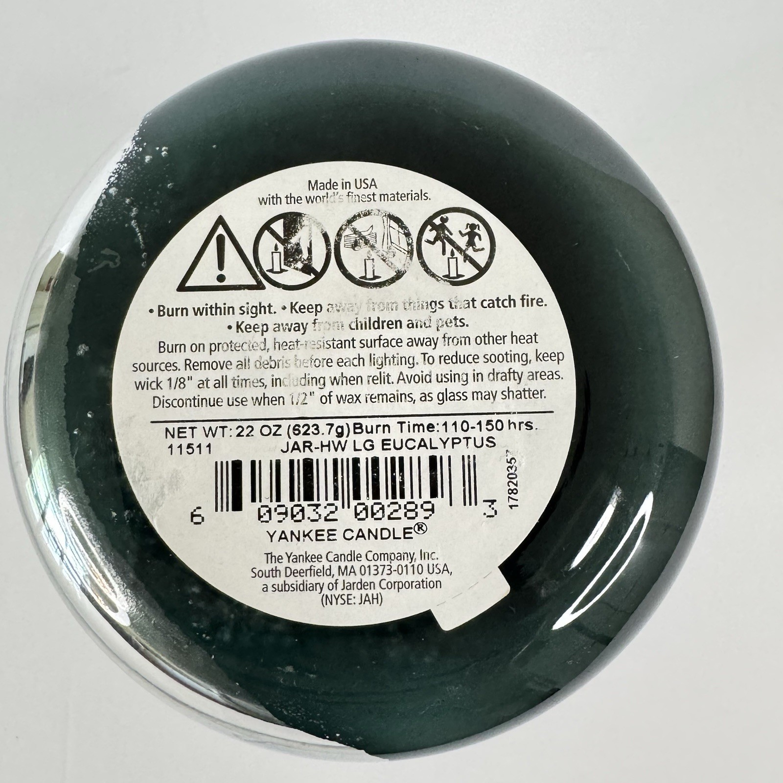 Yankee Candle Eucalyptus Large 22 oz Rare And Retired, Unlit, New Old Stock