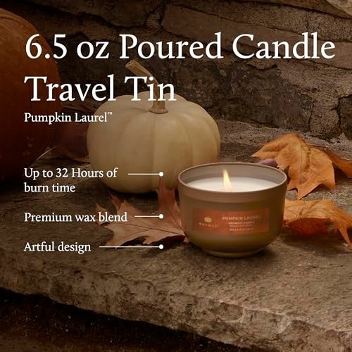 Scented Tin Candle 6.5 oz Pumpkin Spice Nutmeg Cinnamon Clove Fall Home Decor