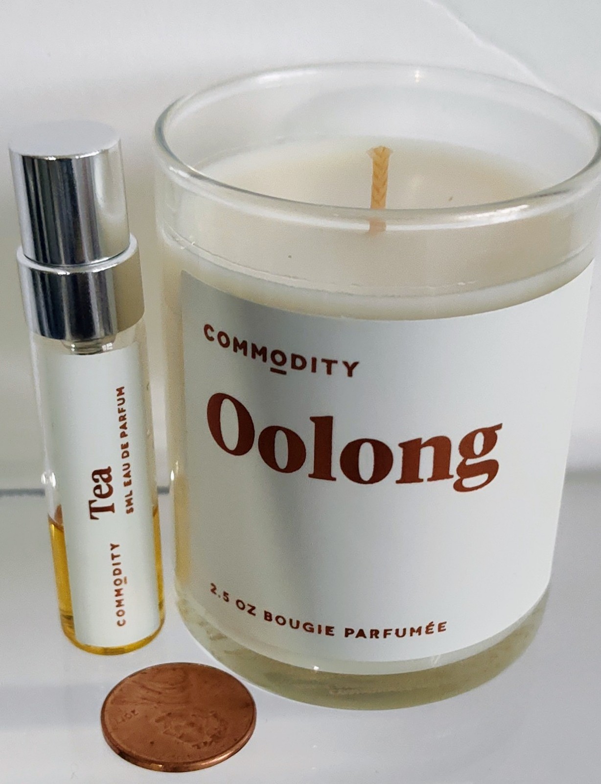 2pc COMMODITY Fragrances TEA PERFUME Oolong Mini CANDLE & SPRAY Original Formula