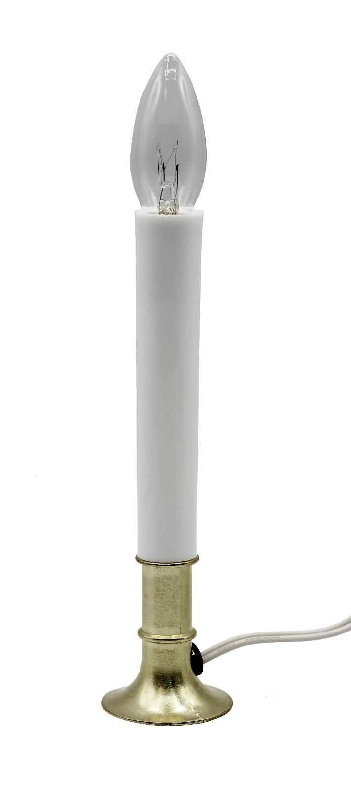 Electric Window Candle Lamp with Brass Plated Base, On/Off Switch, Light Bulb