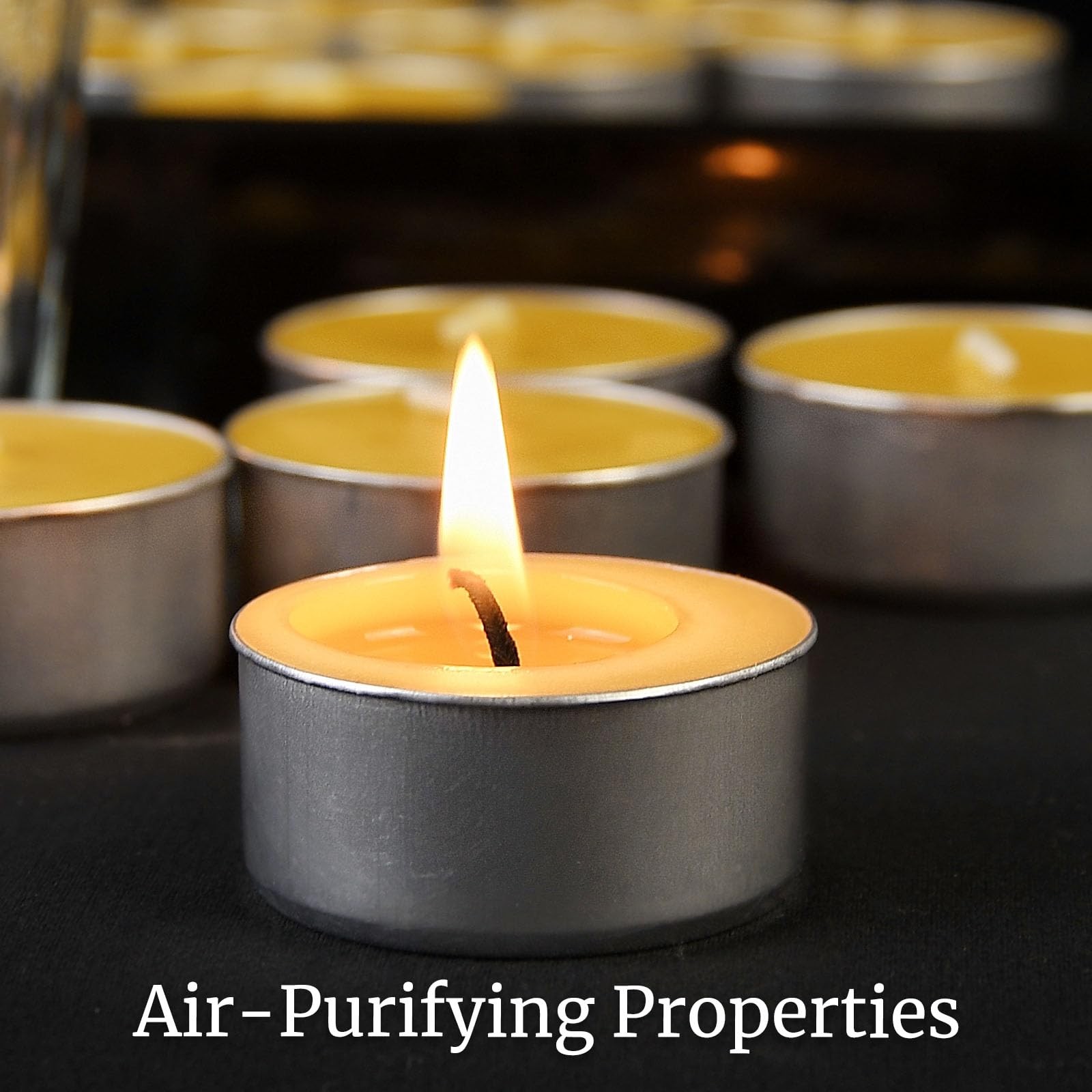 48 Pack Beeswax Tealight Candles Bulk,Pure Natural Bees Wax in Aluminum Shell…