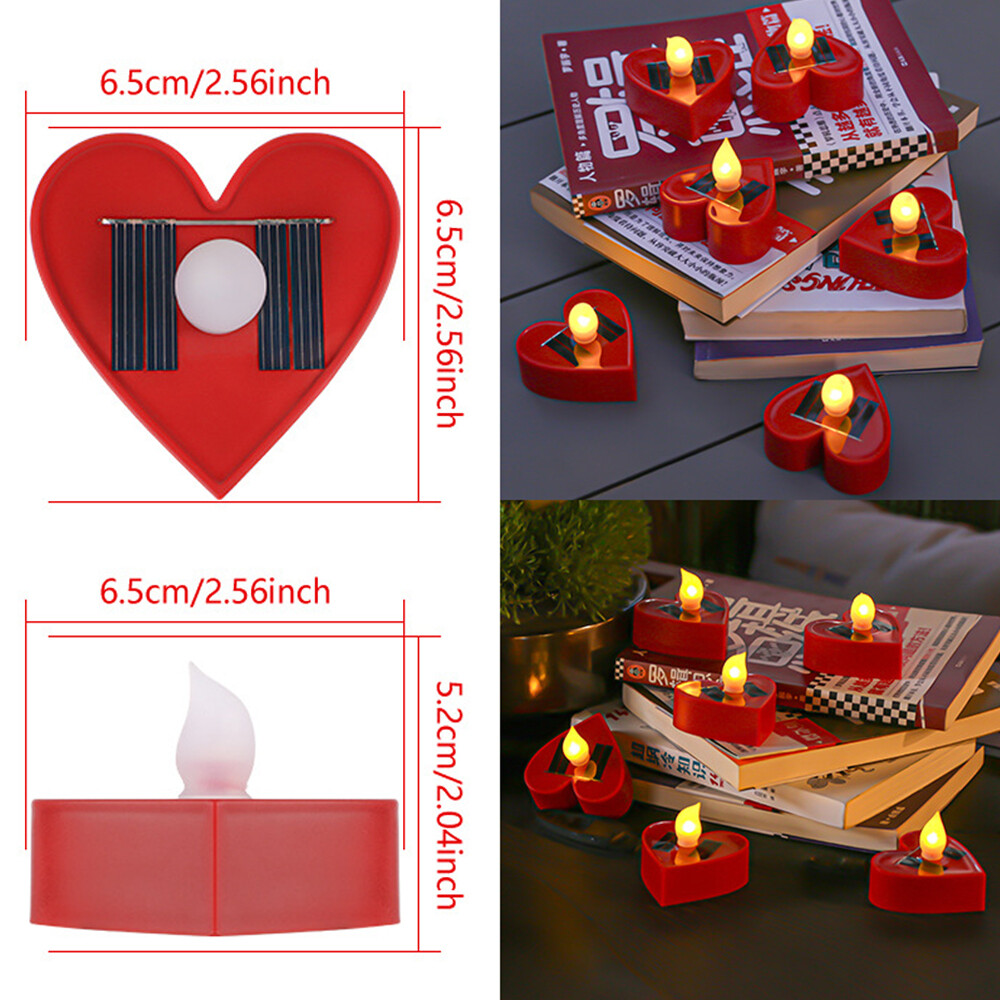 Solar Waterproof Flameless LED Tea Light Candles Flickering Dusk to Dawn Outdoor