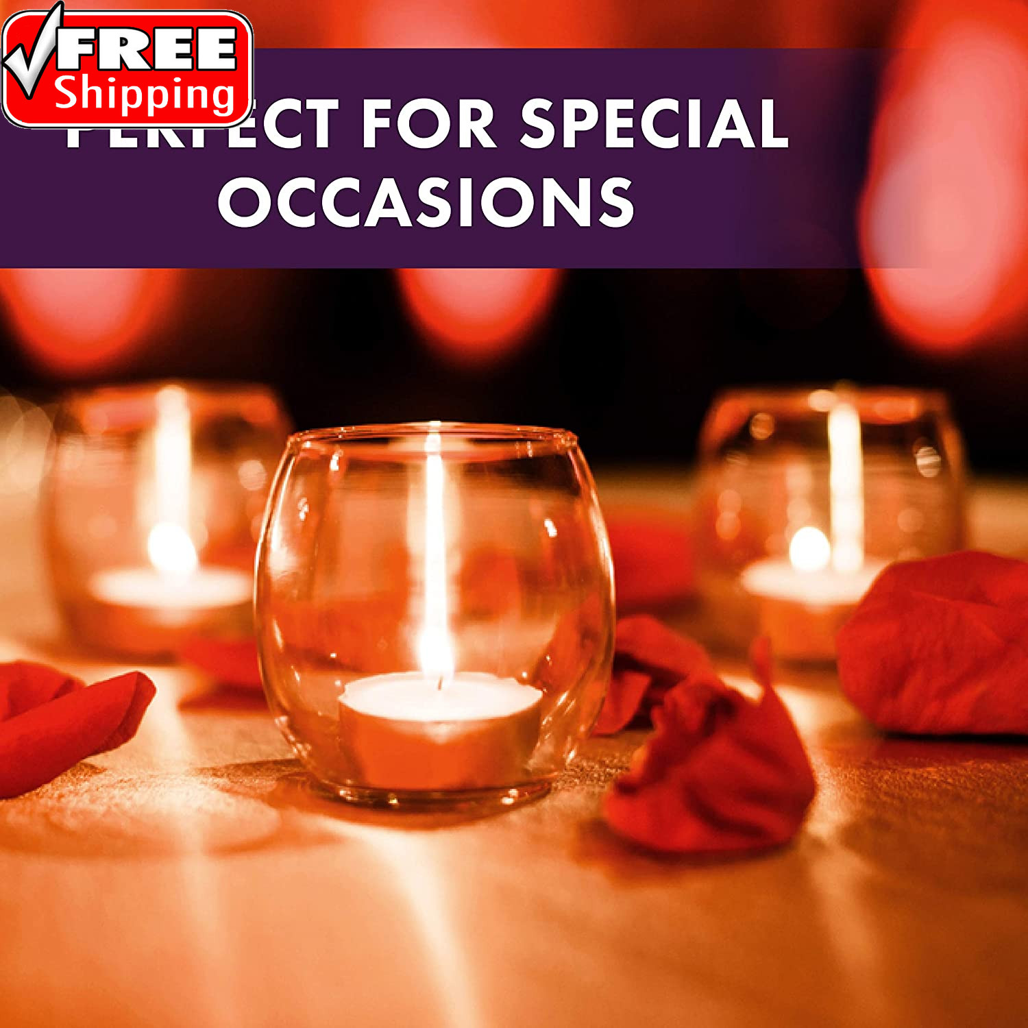 Unscented Tea Light Candles 100 Pack | 4 Hours, White, Smokeless, Dripless Small