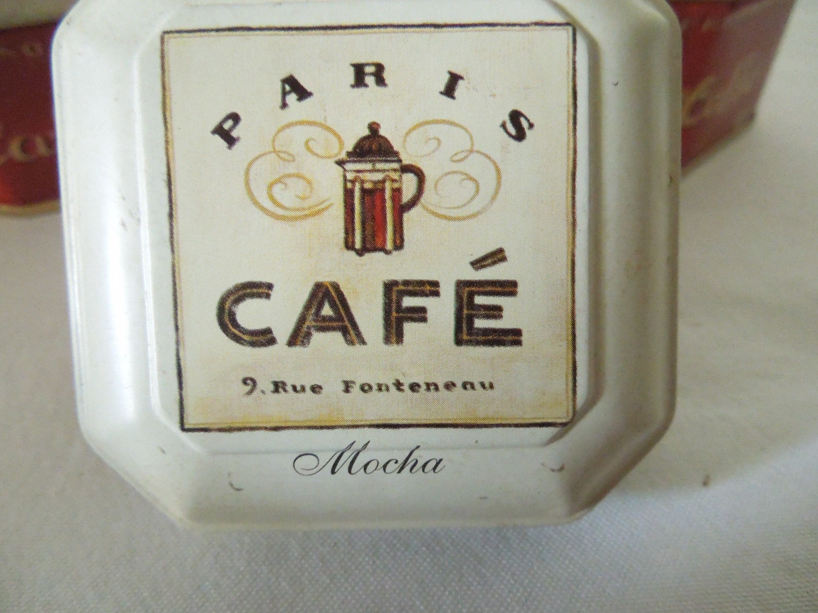 Set of 3 Scented Candles in Tin Boxes 2 1/2″ Square Coffee Design NEW!