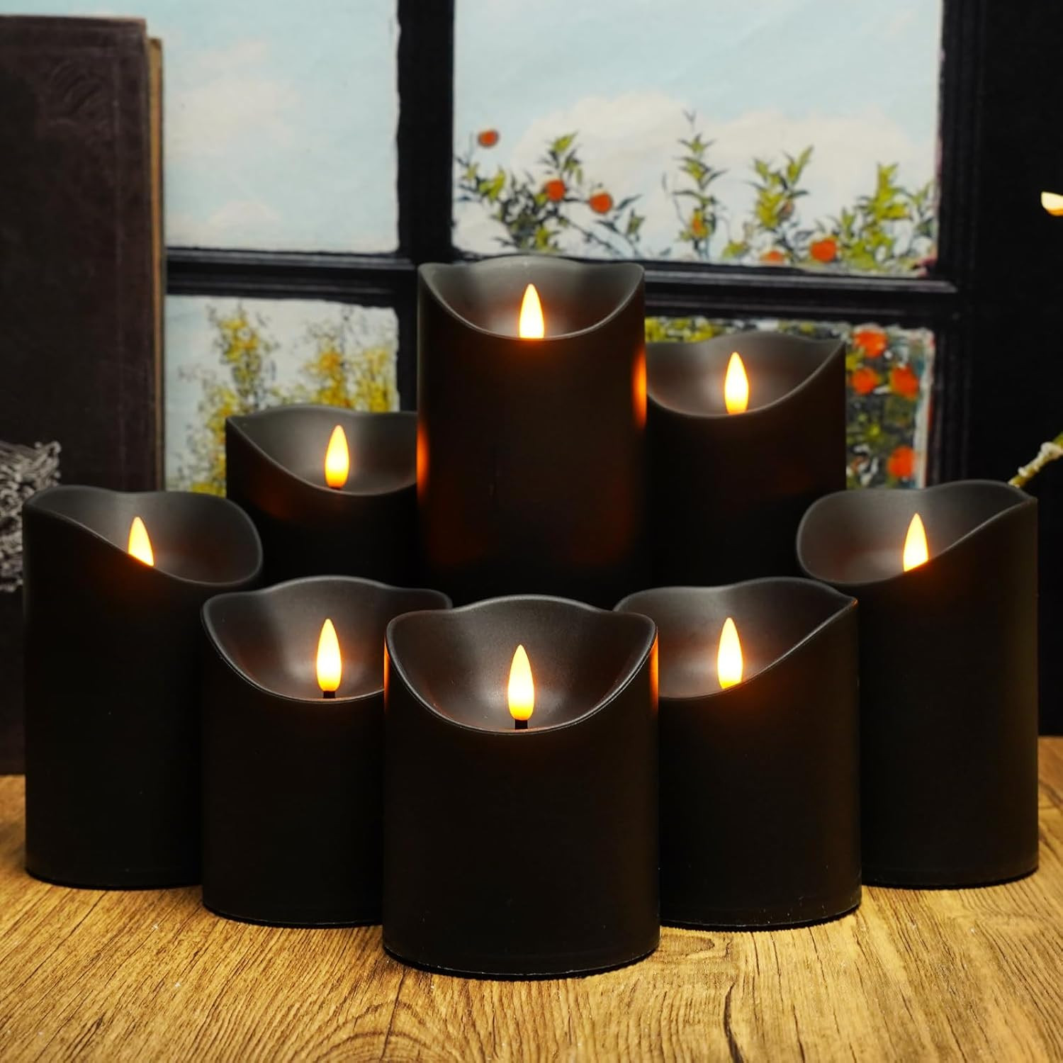 Flameless Candles with Remote, Battery Operated Flickering Flameless Candles, LE