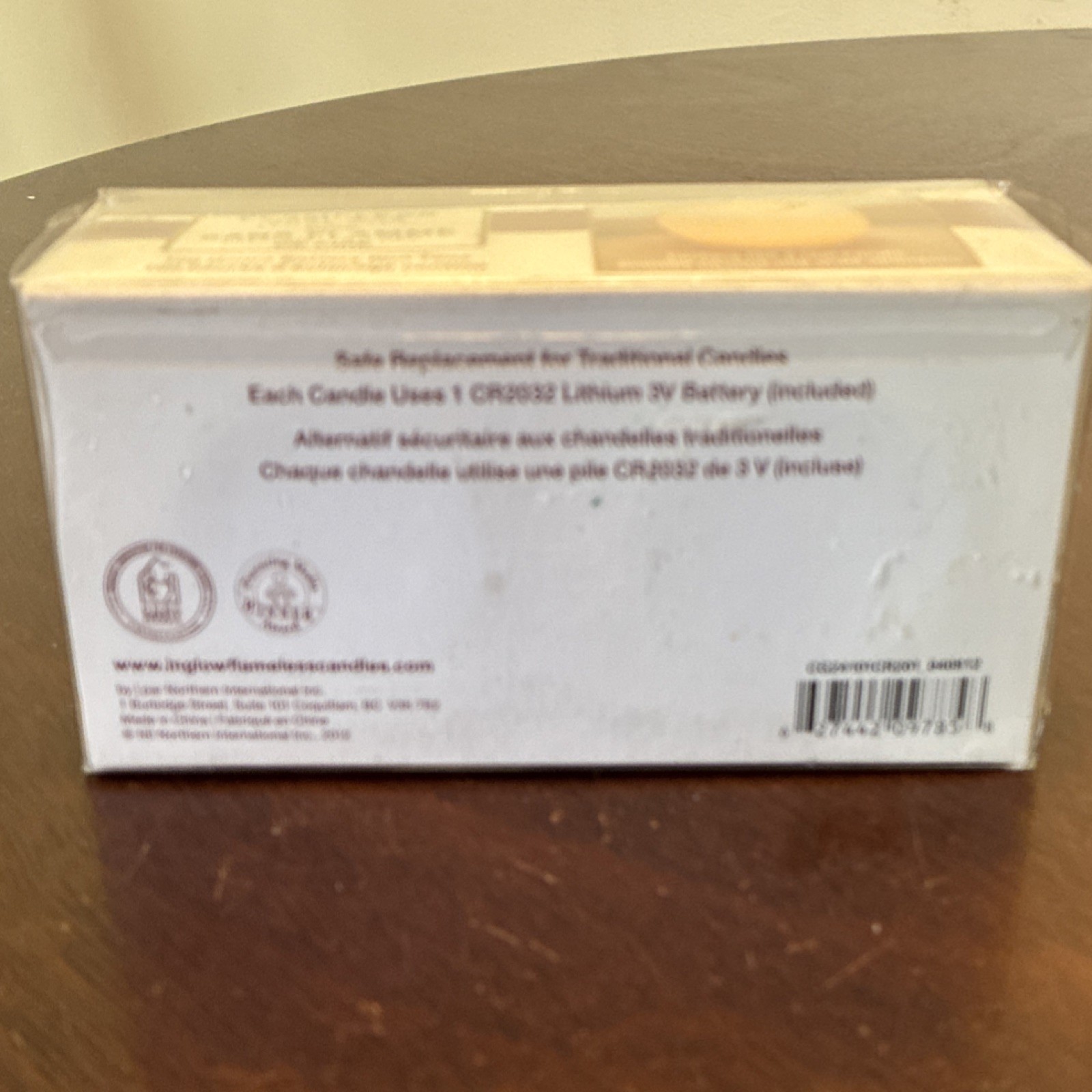Inglow Flameless Real Wax LED Candles Set of 2 Beige 100hr Battery Round