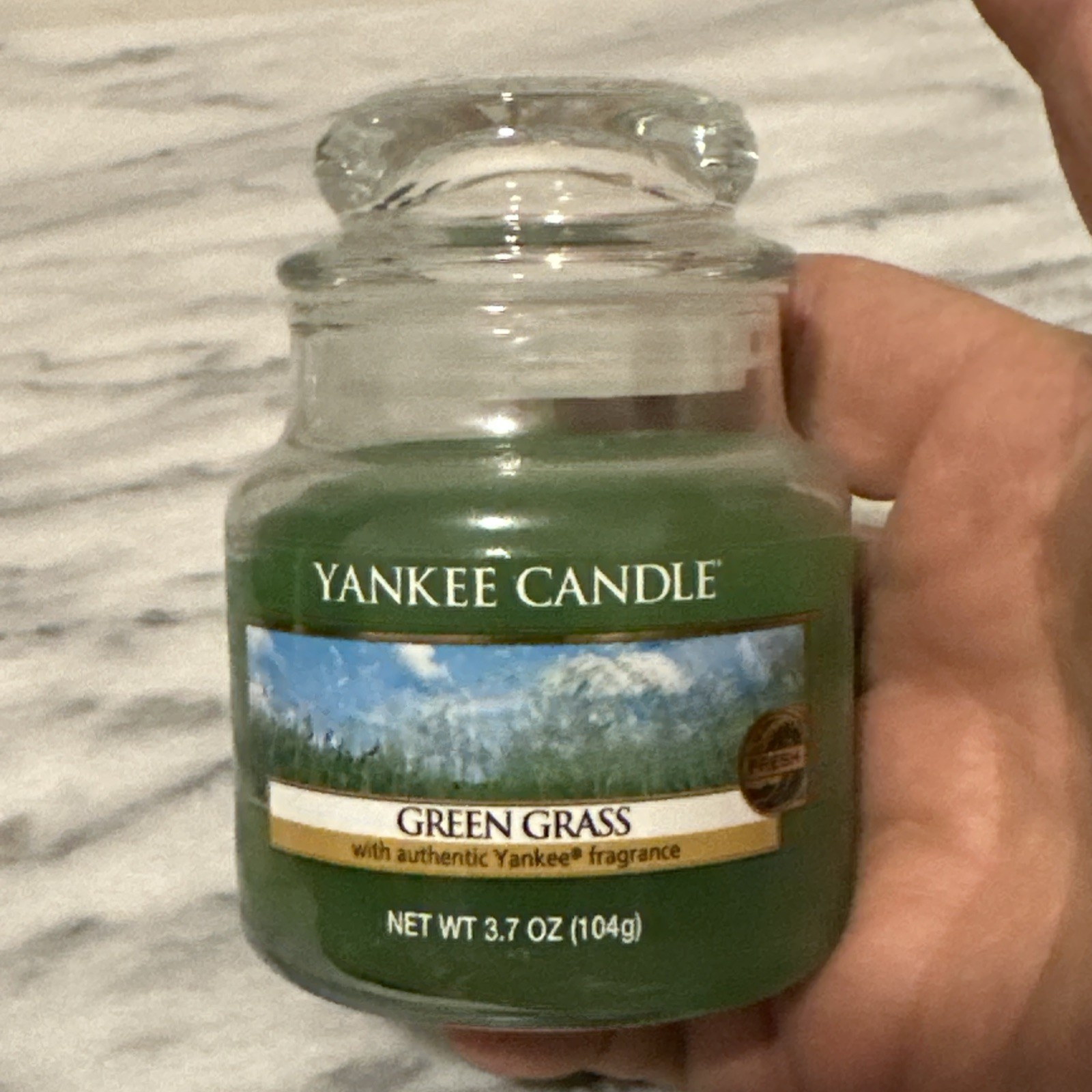 Yankee Candle Green Grass 3.7 oz Small Jar White Label RETIRED DISCONTINUED