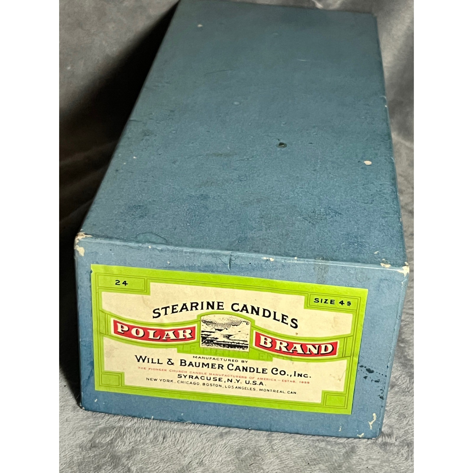 Vintage Will & Baumer Polar Stearine Candles Size 4s Box 17 White 12 In Church