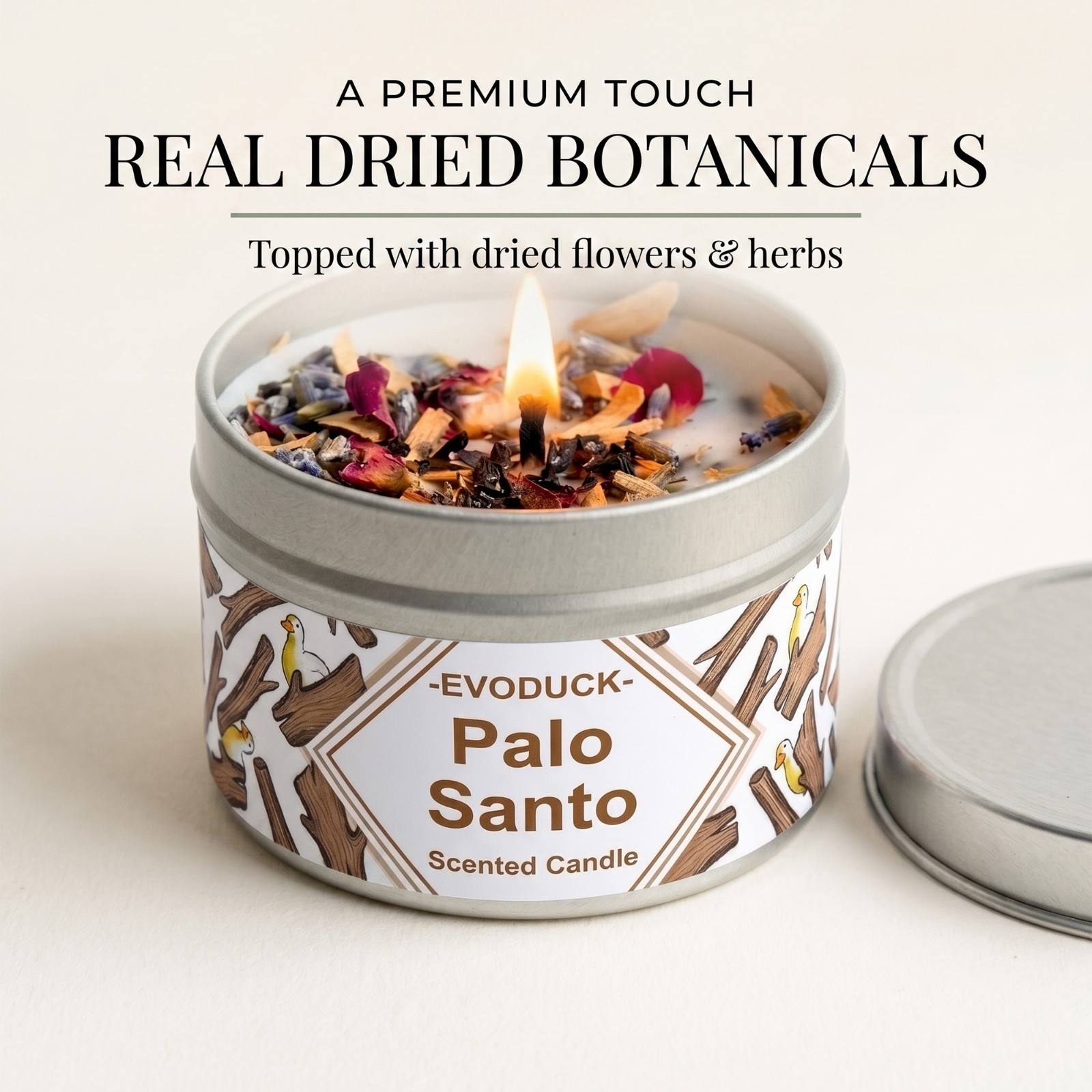 2 Pack Sage & Palo Santo Smudge Candle Soy Cleansing Dried Botanicals Gift Set