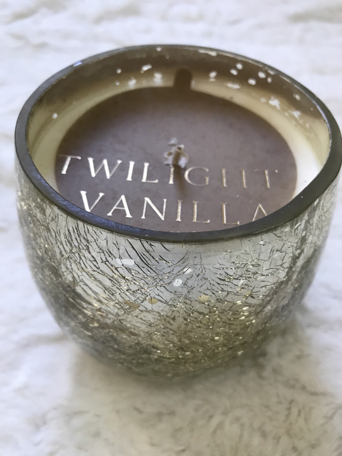 New Vanilla Candle In Beautiful Glass Jar, 4 1/4” X 4 1/2”, India