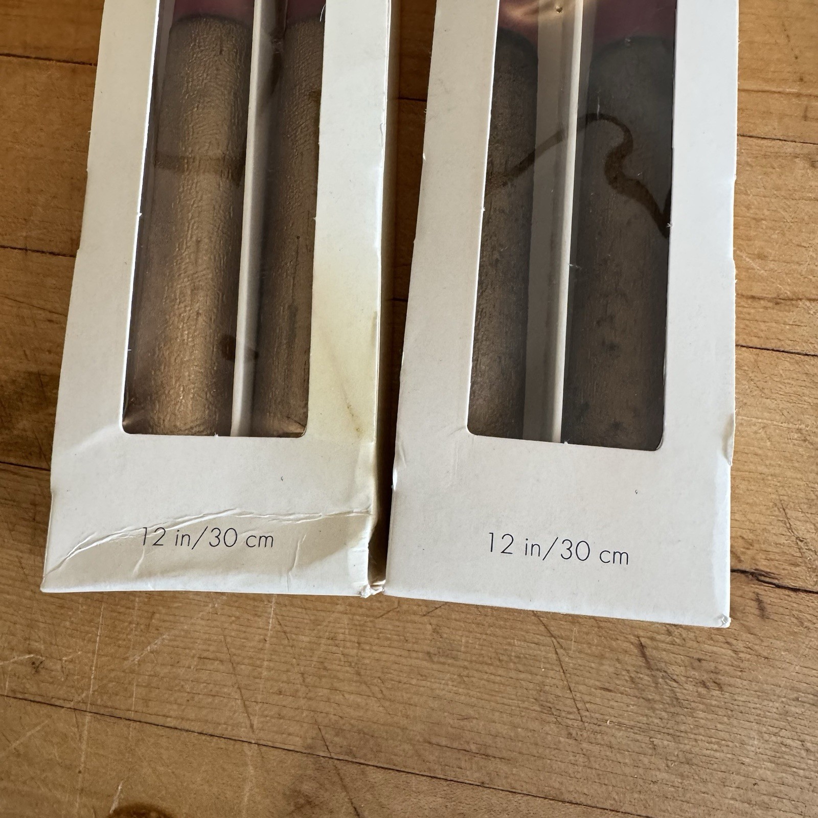 Pier 1 Burgundy Red & Gold Taper Candle Sticks 12” Handmade in Finland NEW Set 4