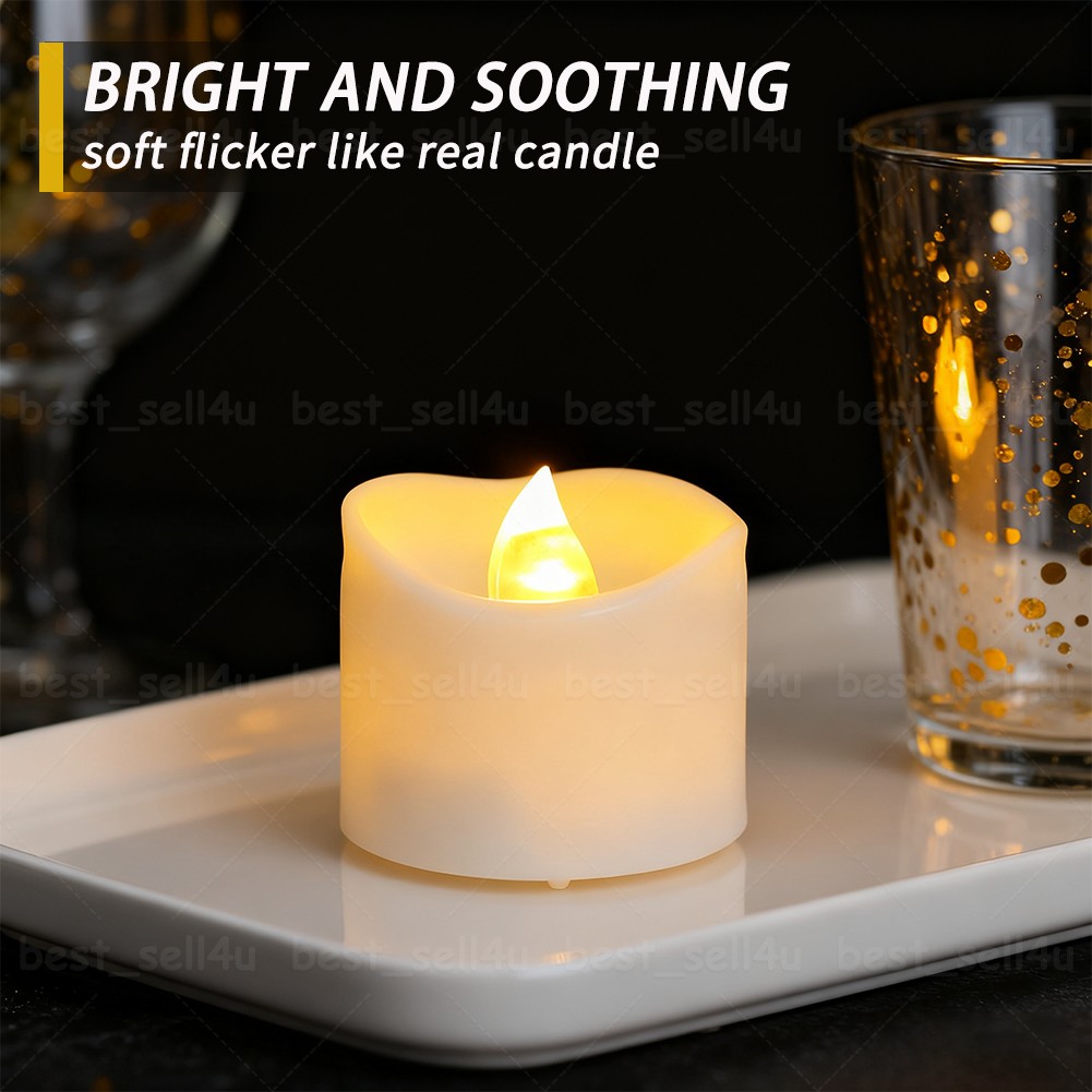 24pcs Flickering LED Tea Lights Candle Lamp Battery Operated with Remote Control