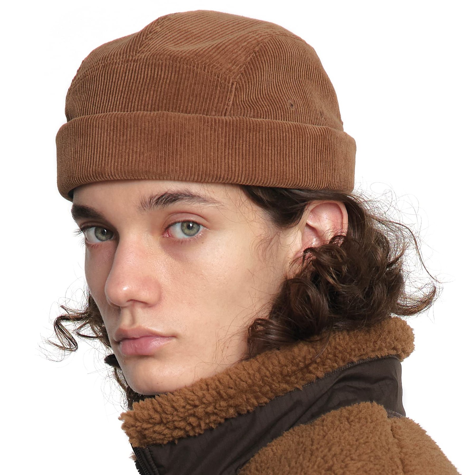 Corduroy Brimless Trawler Leon Harbour Rolled Cuff Miki Watch Cap Unisex Sail…