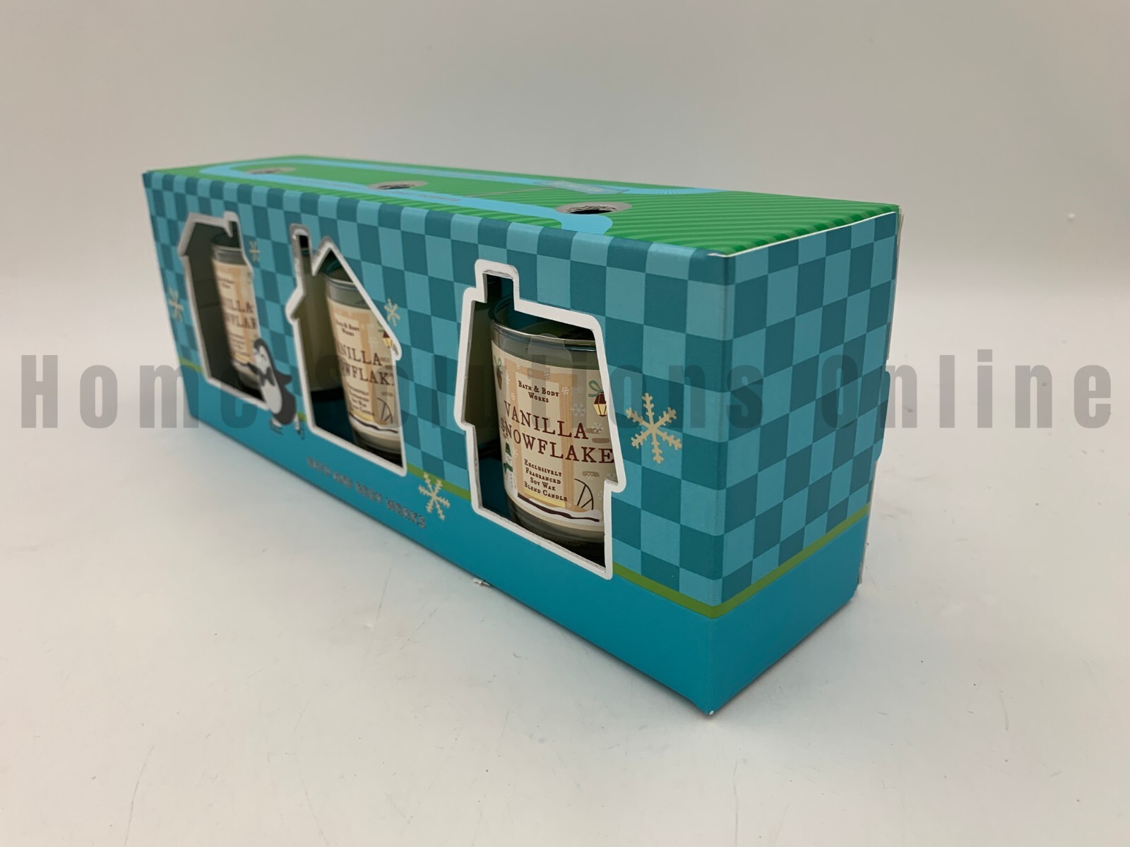 Bath & Body Works Vanilla Snowflake Single Wick Candle Gift 4 Oz Set of 3 #3069