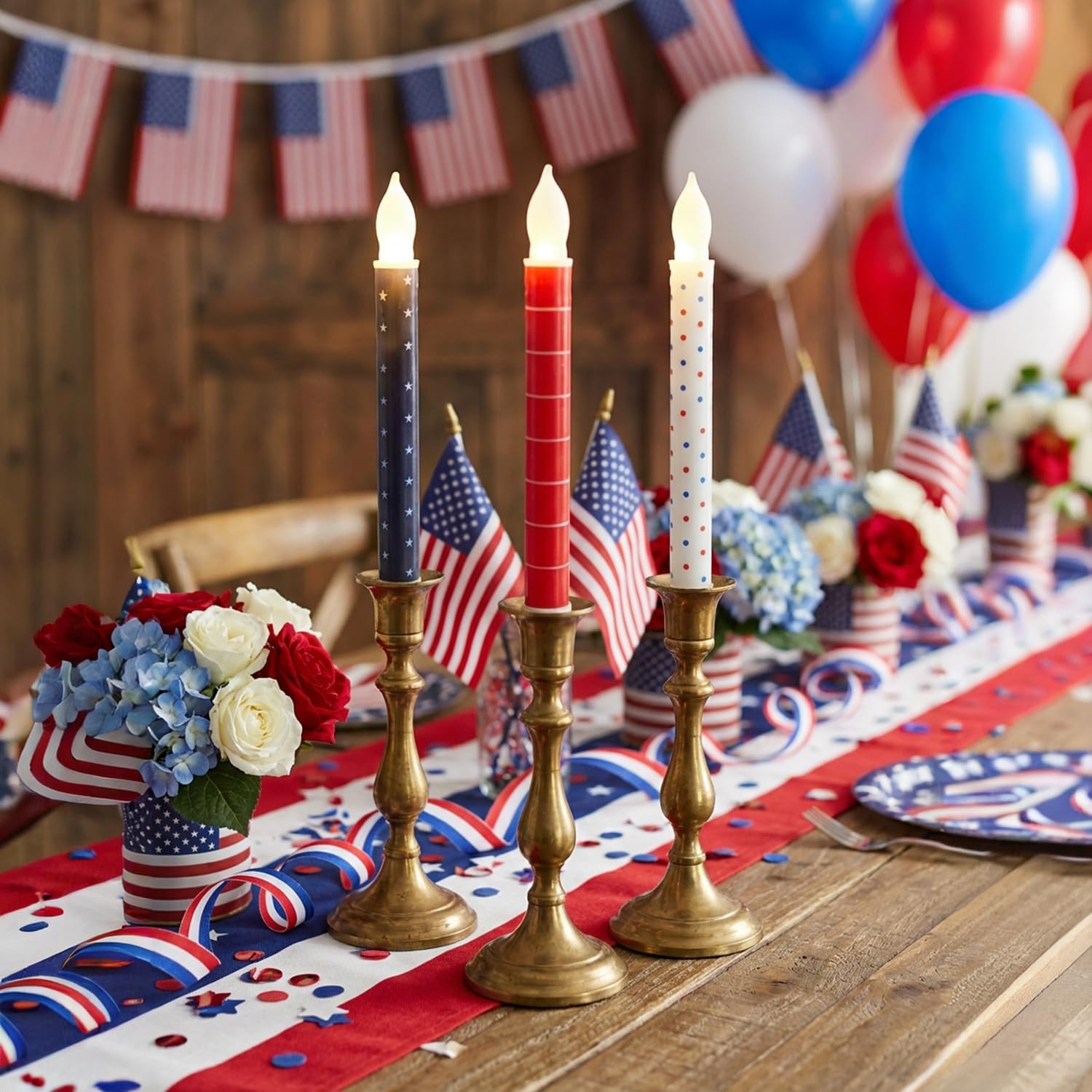 4th of July Candles,Patriotic Taper Candles,Red White and Blue Candle with Re…