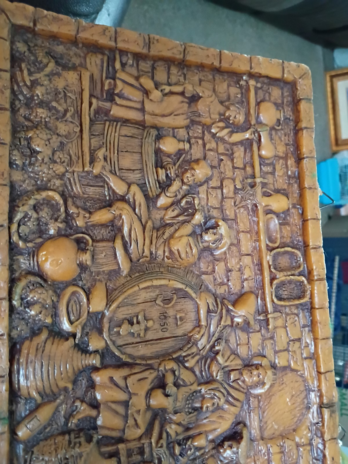 Vintage German 3D Wax Wall Art Big 13″x 10 –