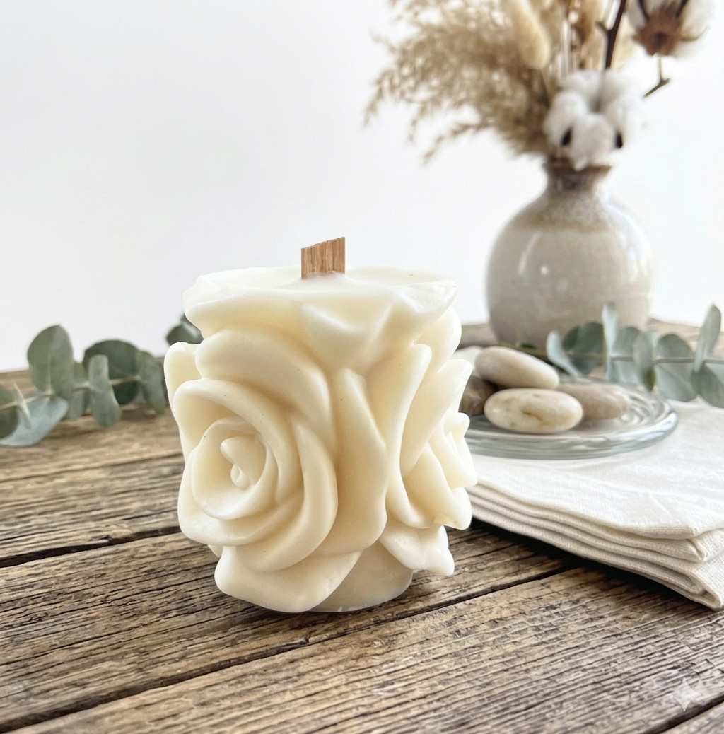 ROSE PILLAR CANDLE – ROSE SCENTED