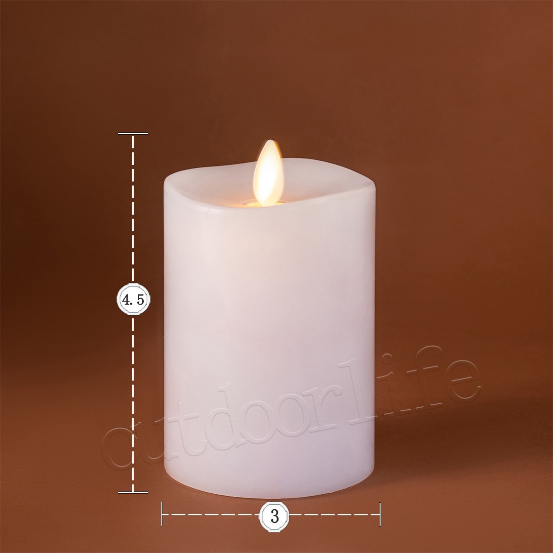 Luminara Flameless Battery Operated Wax Pillar Candles with Remote 3inch White