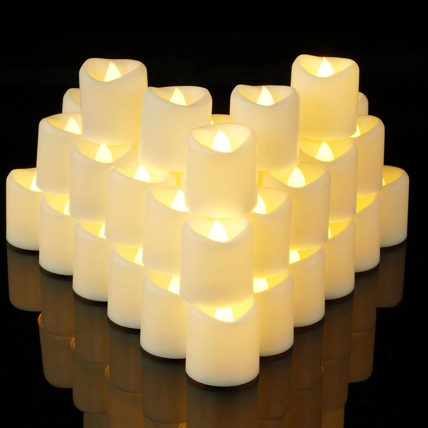 LED Votive Candles, Flameless Tea Lights Battery Included, 100 Hours Long