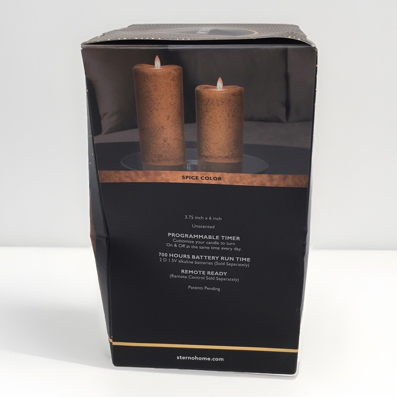Mirage 6 in. Brown Spice Mottled Flameless LED Pillar Candle