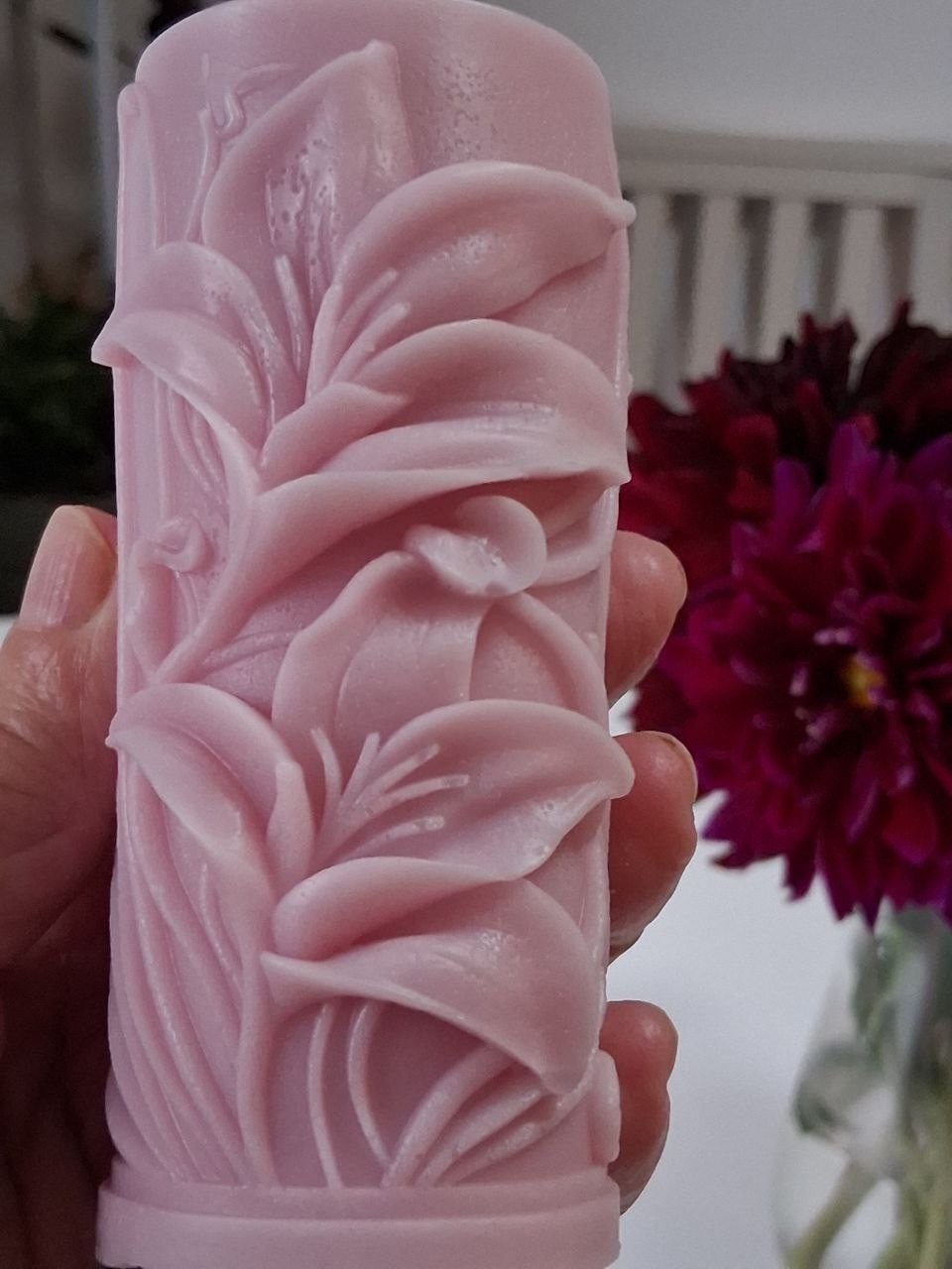 Handmade Natural Soy Candle , Lily Scent, Customizable