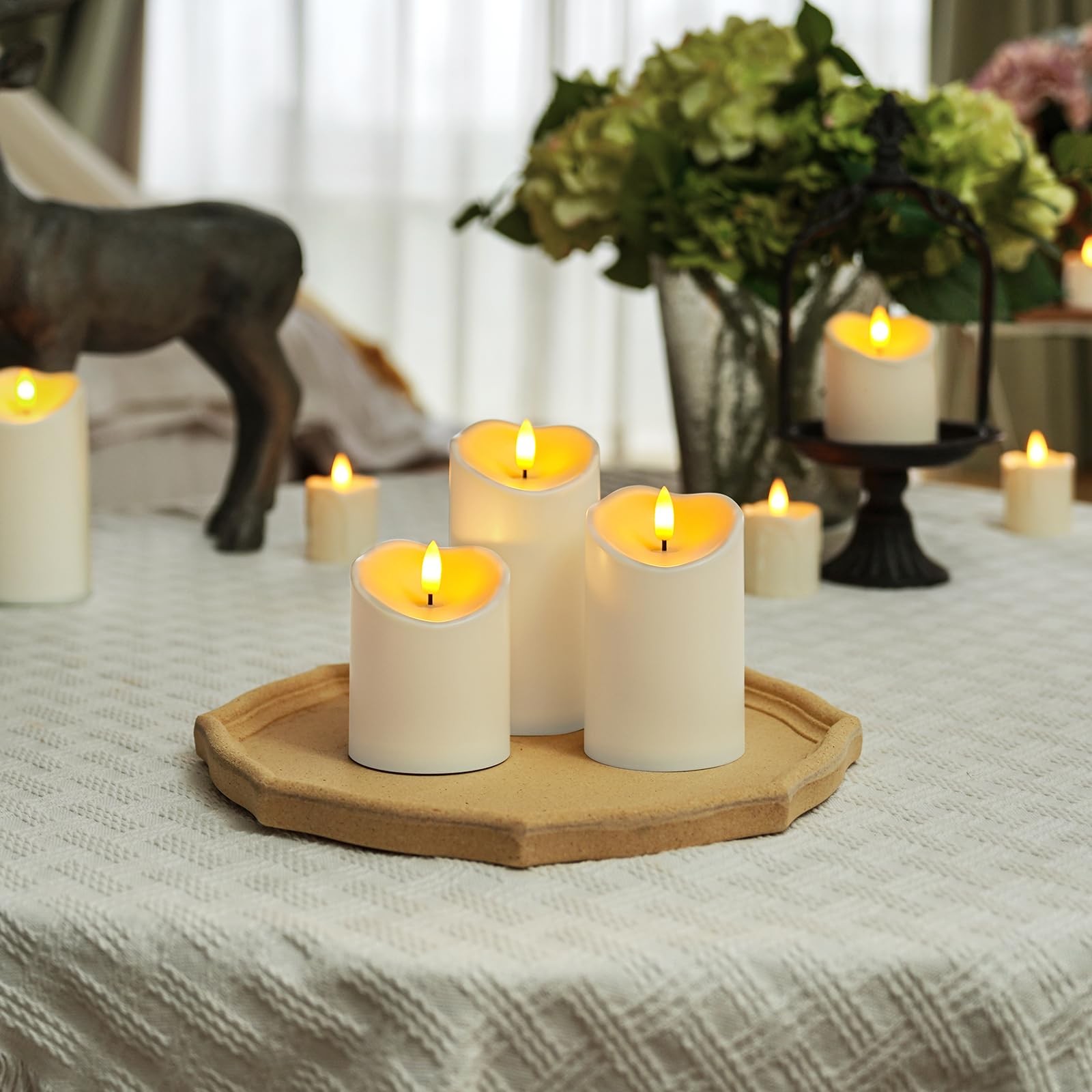 Outdoor Waterproof Flameless Candles, Led Candle With Remote, 3Pcs Battery Op…