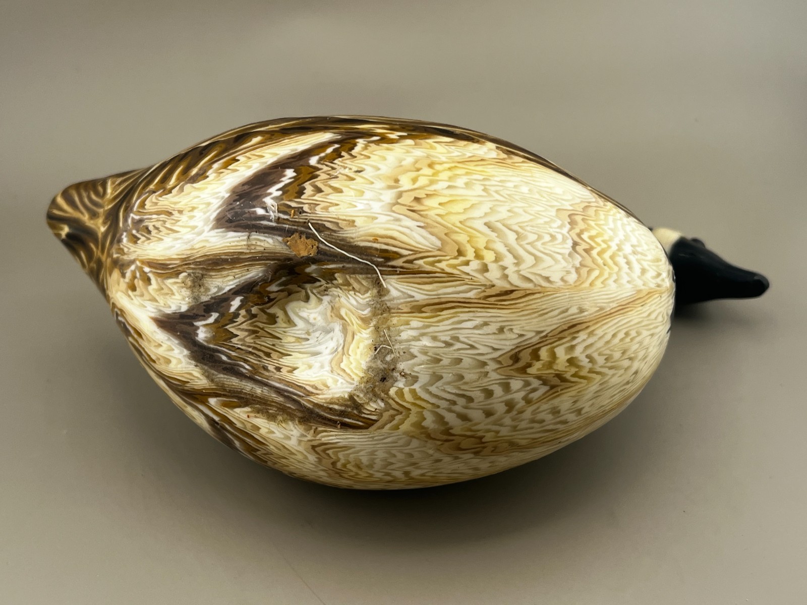 Vtg Canada Goose Wax Candle Figurine Marbled Home Decor Bird Geese Brown Black