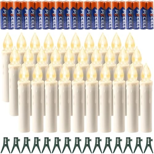40 PCS LED Candle Lights Set with Remote 40 Pack | Warm White | Cordless