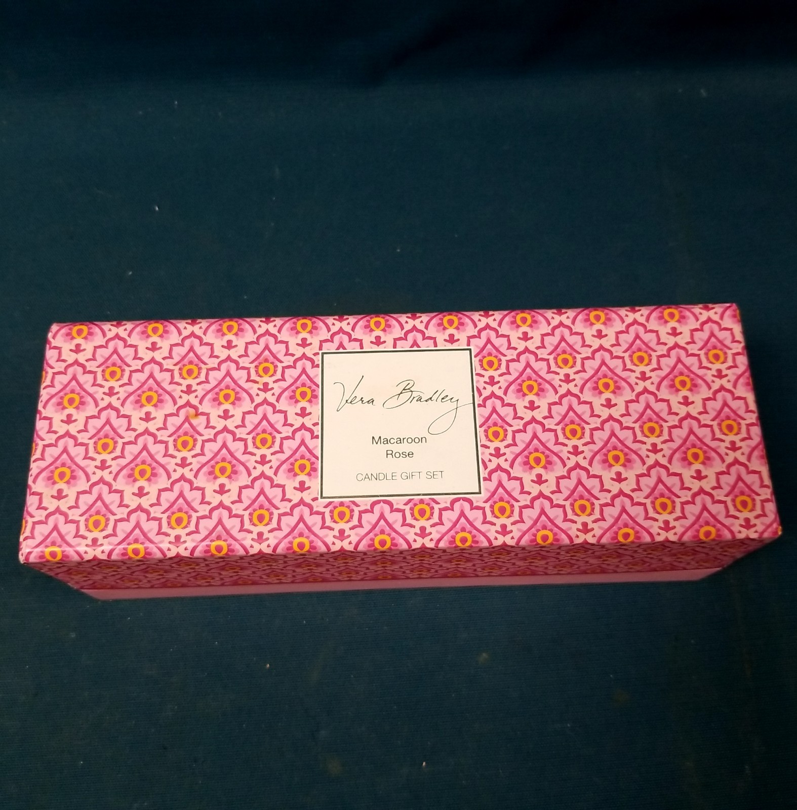 New- Vera Bradley 3pc Macaroon Rose Single Wick Candles Gift Set