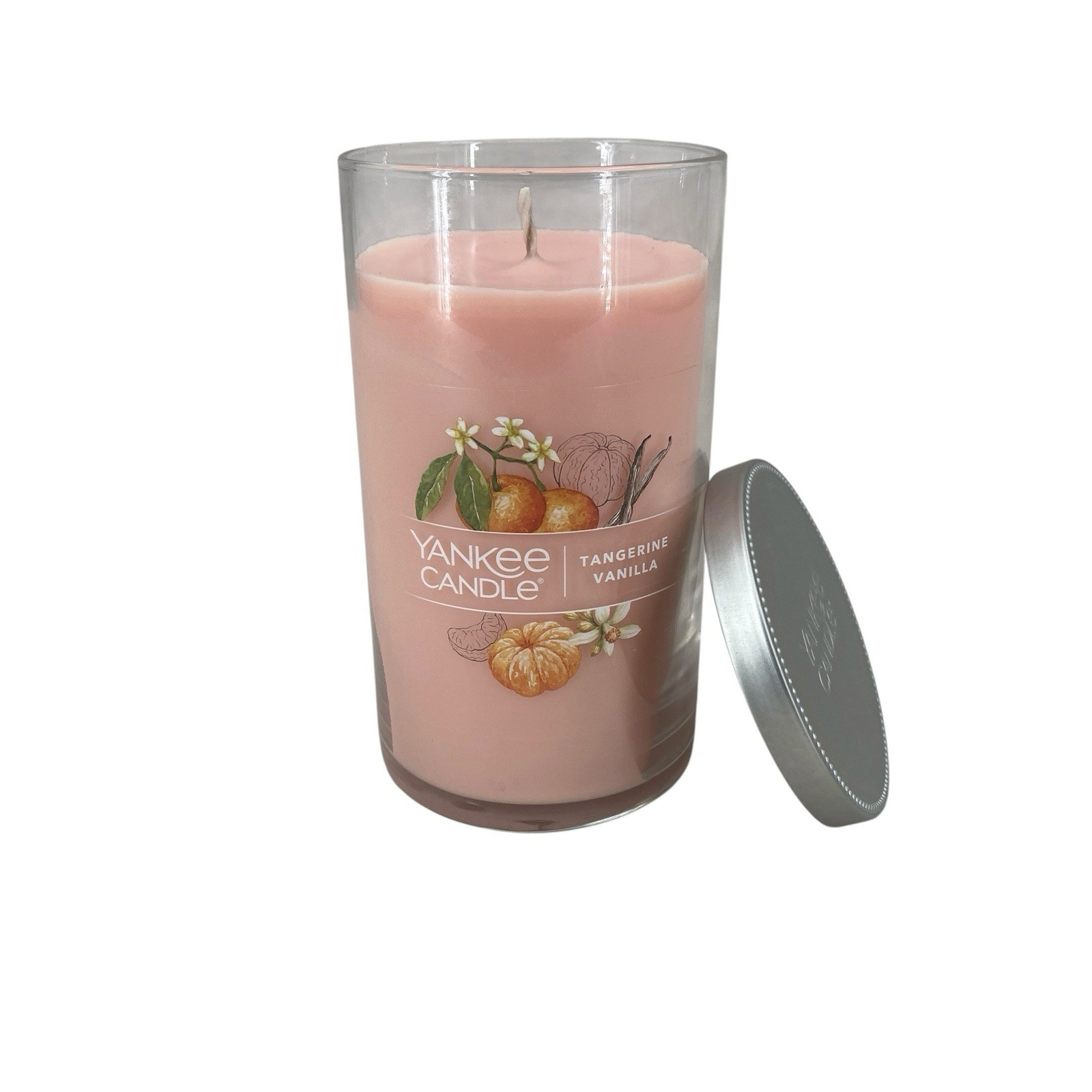 Yankee Candle 70+HR Tangerine Vanilla Candle Medium Pillar 14.25 oz Single Wick