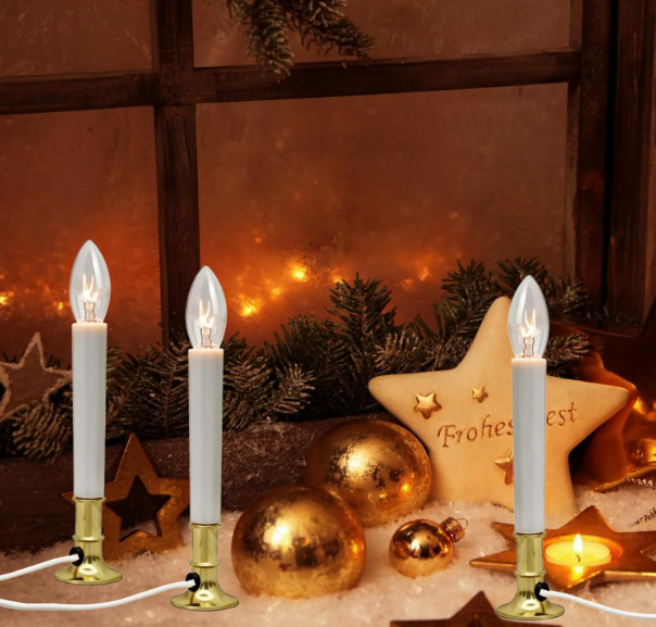 Electric Window Candle Lamp 7W Edison Bulb Dusk to Dawn Sensor Holiday Decor
