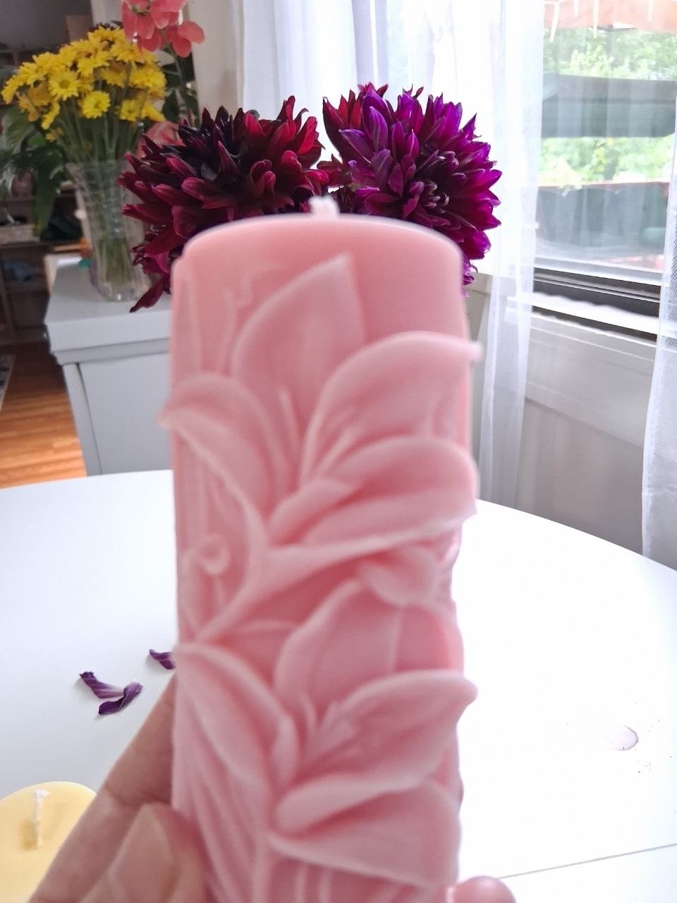 Handmade Natural Soy Candle , Lily Scent, Customizable