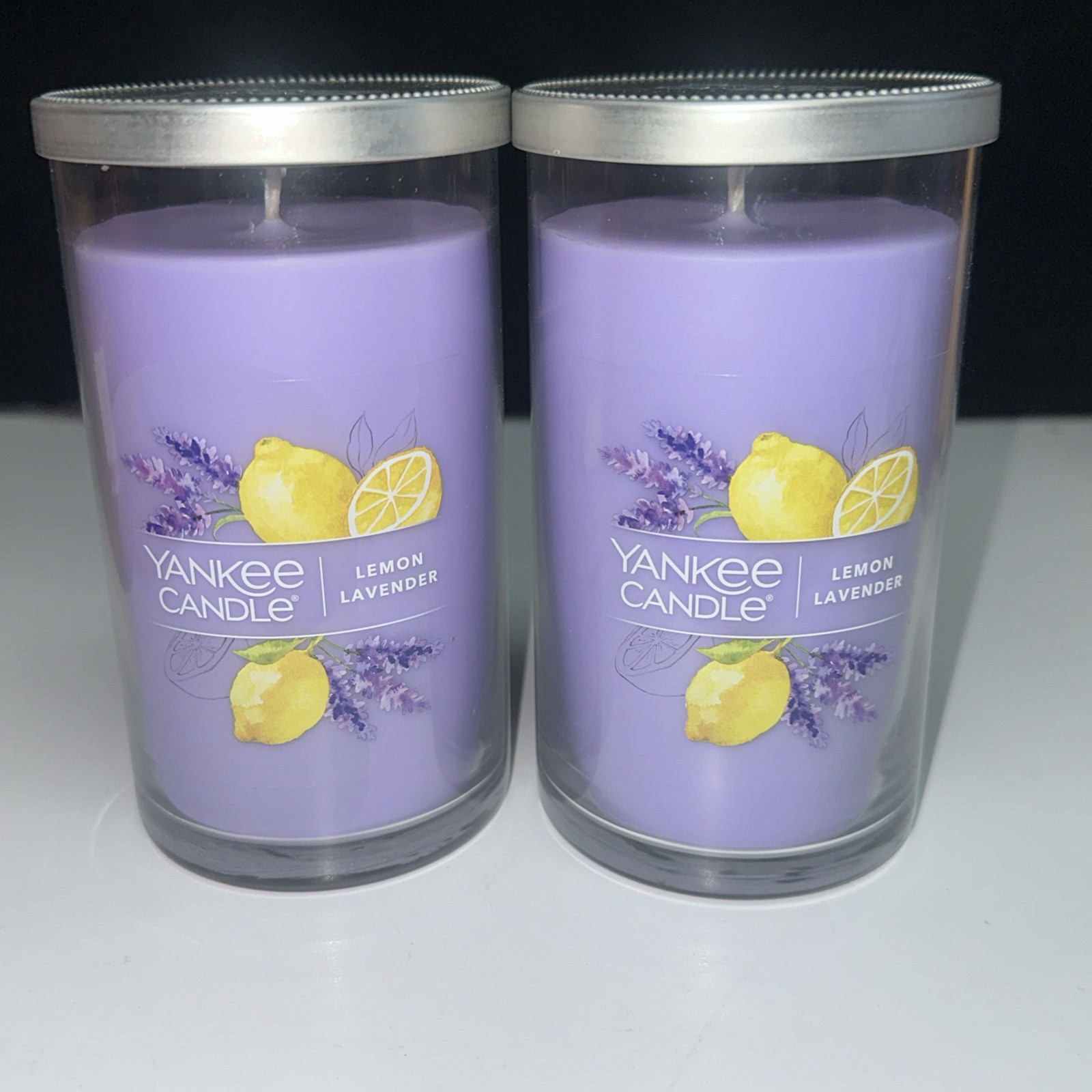 LOT OF 2-NEW-Yankee Candle LEMON LAVENDER Large 14.25oz