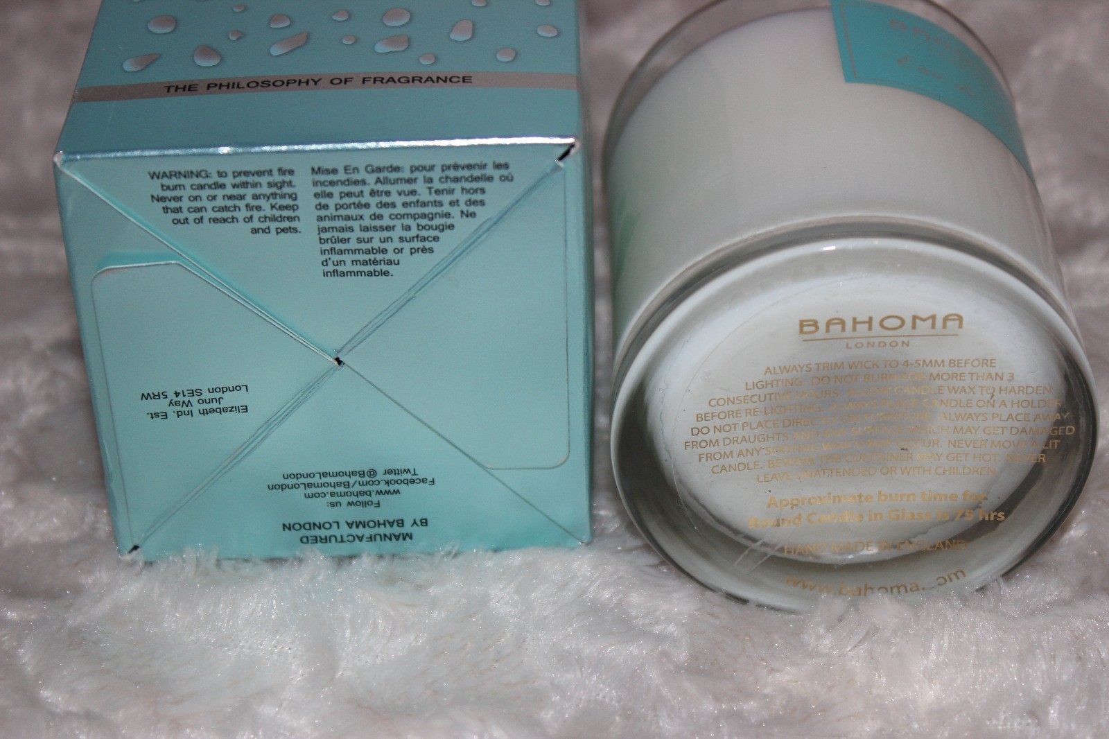 BAHOMA London Eau de Mer Ambiance Spa Candle 7.75 oz 220 g 75 hrs NEW NIB Nice $