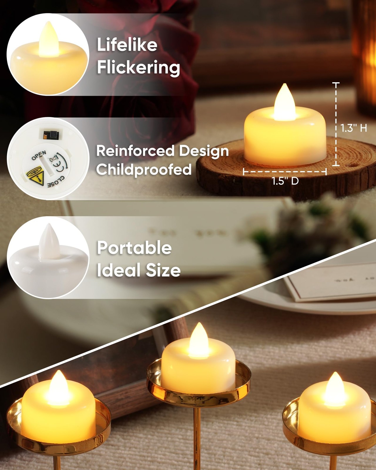 12 Pack Remote Candles, Tea Lights with Timer, 400+Hours Flickering Flameless…