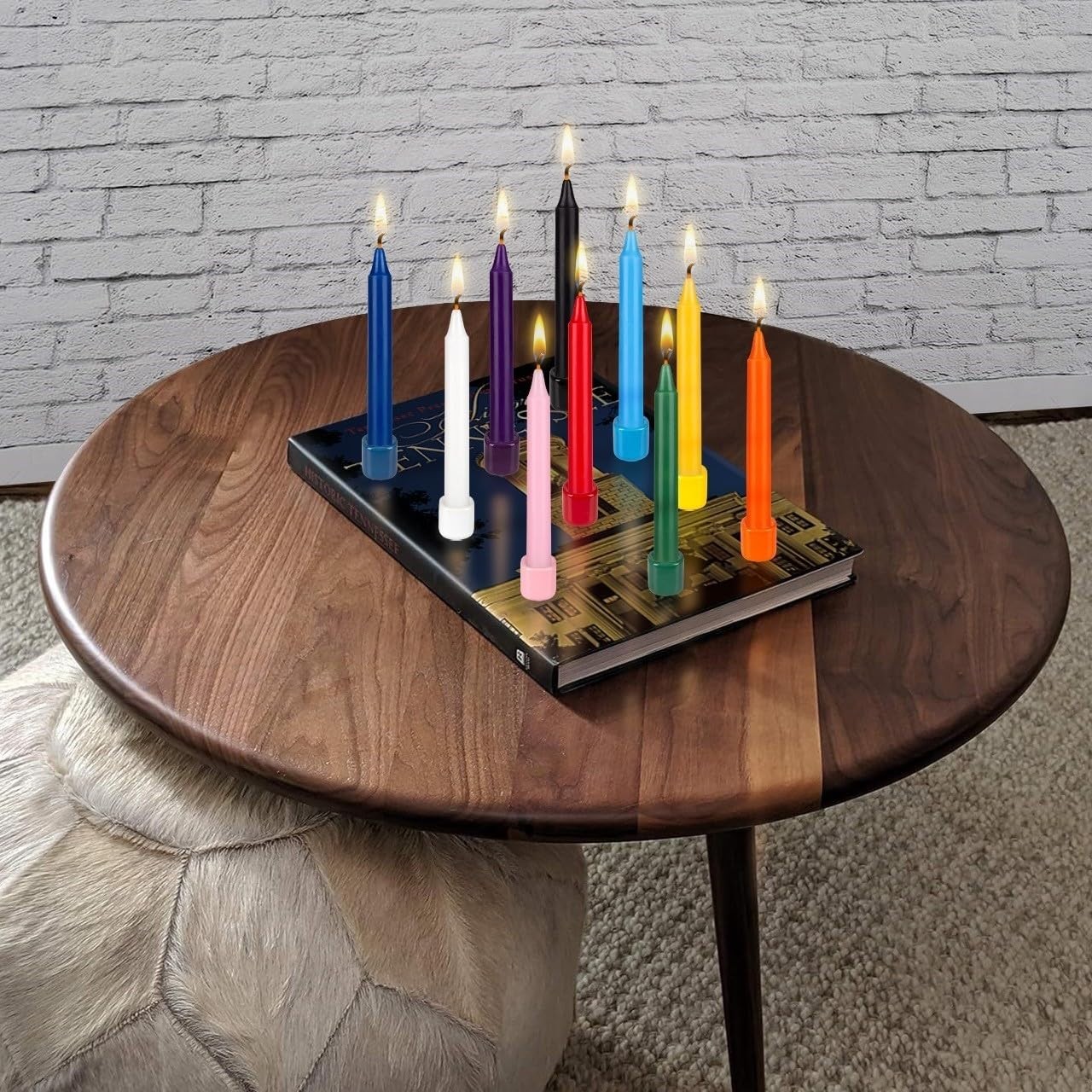 40 Mini Taper Candles 4″ x 1/2″ Unscented | Assorted Colors for Rituals, Spells,