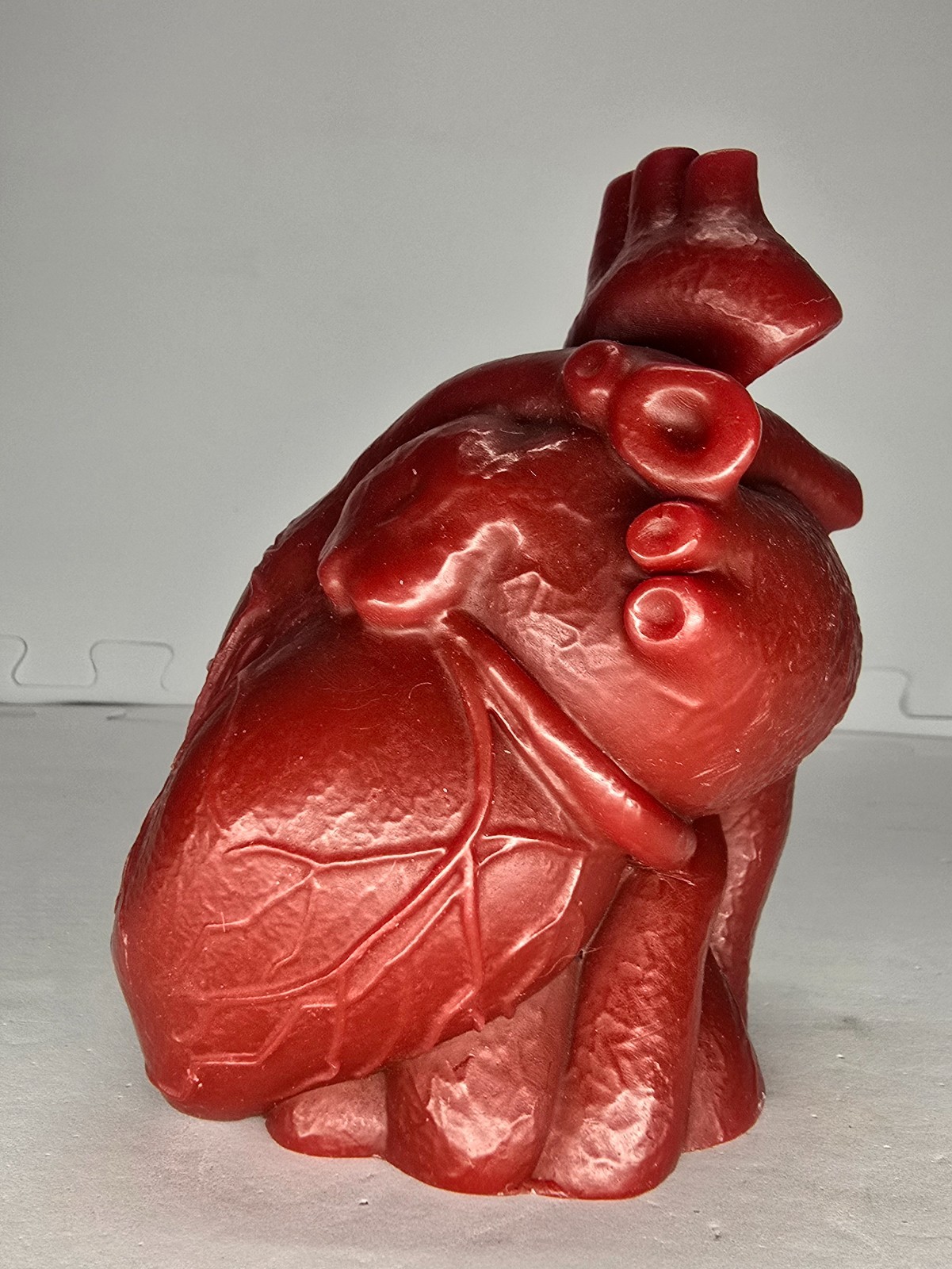 Heart Candle, 6 inches tall and 4 inches wide. wax.