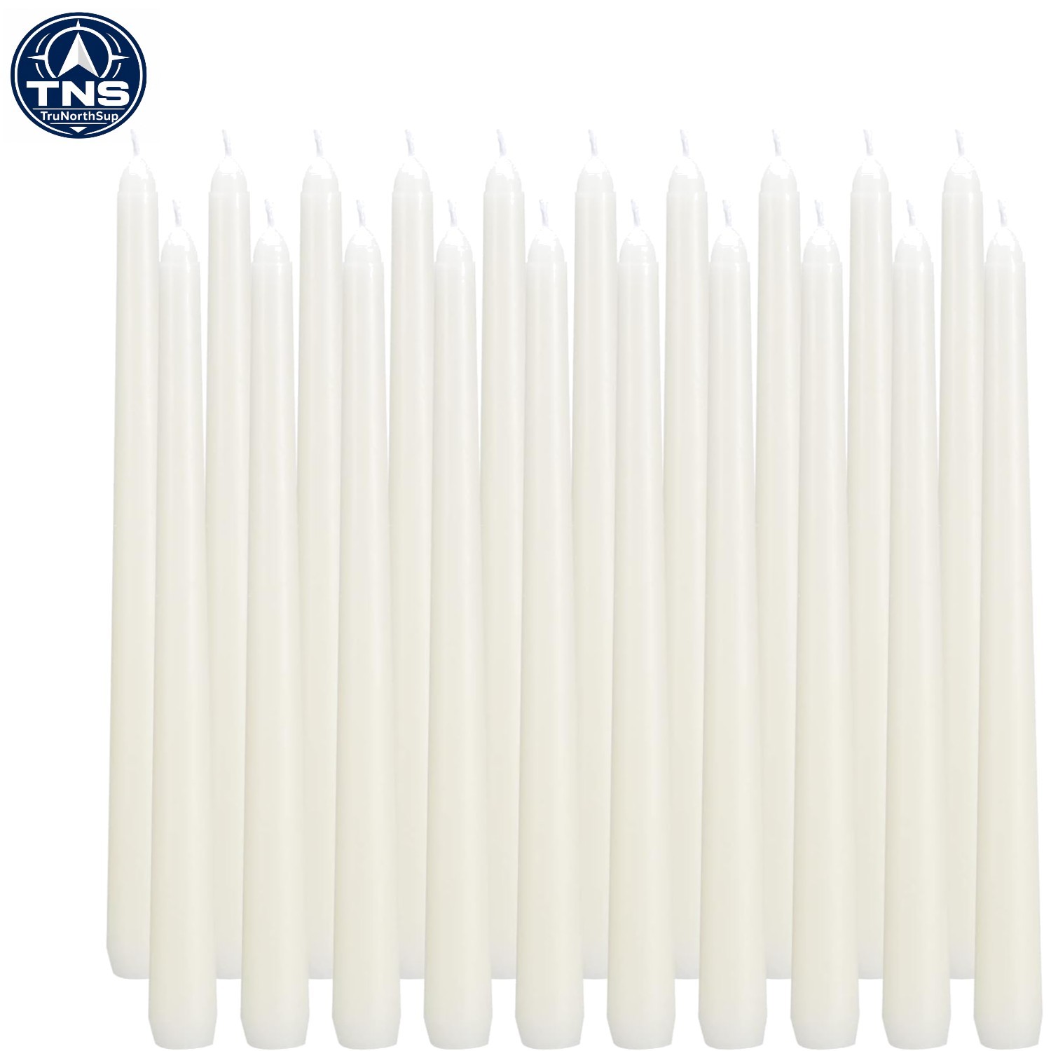 20 Ivory Taper Candles 10 Inch Unscented Dripless Long Burning for Weddings