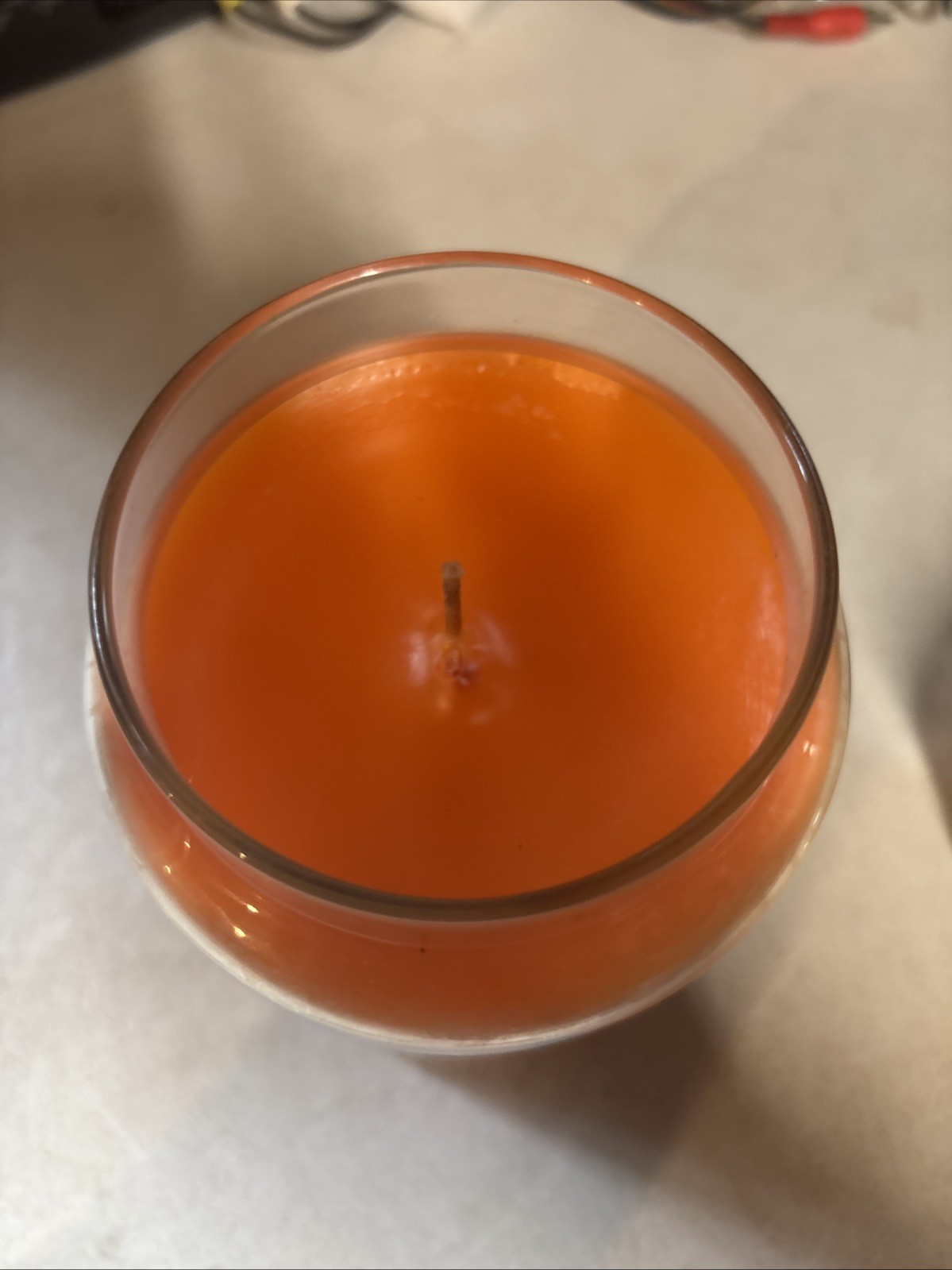 Large Pumpkin & Bats Candle Fall Autumn Halloween Orange Never Burned