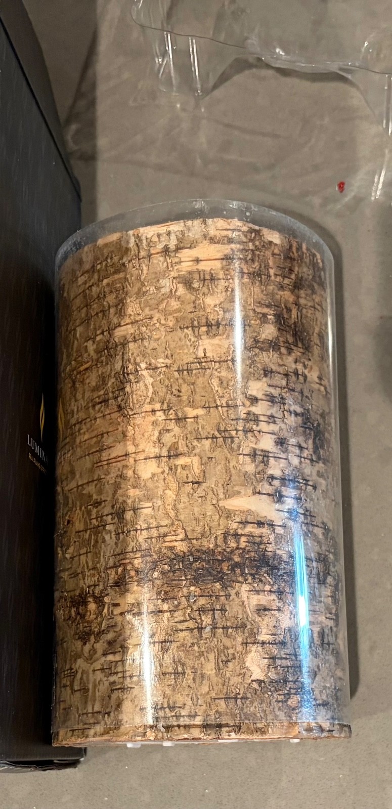 Luminara Wrapped Wood Indoor Flameless LED Candle for Decor, Birch – 3.5″ x 6.5″